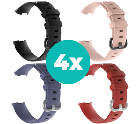 Strap-it Zwart - Grijsblauw - Rood - Lichtroze Charge 4 / 3 bundel - Maat S/M