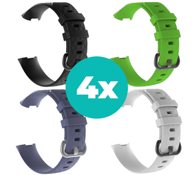 Strap-it Zwart - Grijsblauw - Wit - Groen Charge 4 / 3 bundel - Maat S/M