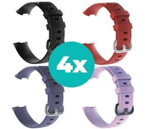 Strap-it Zwart - Grijsblauw - Lila - Rood Charge 4 / 3 bundel - Maat S/M