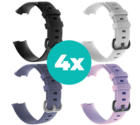 Strap-it Zwart - Grijsblauw - Lila - Wit Charge 4 / 3 bundel - Maat S/M