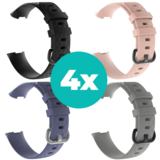 Strap-it Zwart - Grijsblauw - Grijs - Lichtroze Charge 4 / 3 bundel - Maat S/M