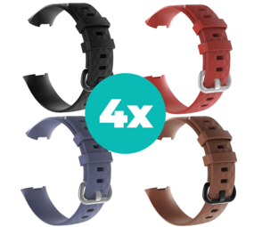 Strap-it Zwart - Grijsblauw - Bruin - Rood Charge 4 / 3 bundel - Maat S/M