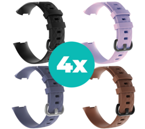 Strap-it Zwart - Grijsblauw - Bruin - Lila Charge 4 / 3 bundel - Maat S/M