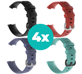 Strap-it Zwart - Grijsblauw - Aqua - Rood Charge 4 / 3 bundel - Maat S/M