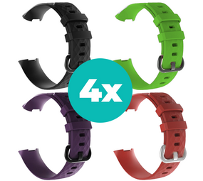 Strap-it Zwart - Paars - Rood - Groen Charge 4 / 3 bundel - Maat S/M