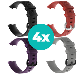 Strap-it Zwart - Paars - Grijs - Rood Charge 4 / 3 bundel - Maat S/M