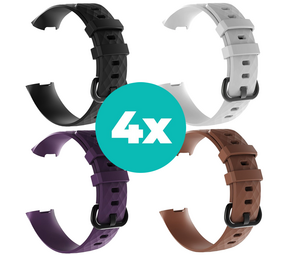 Strap-it Zwart - Paars - Bruin - Wit Charge 4 / 3 bundel - Maat S/M