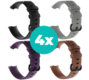 Strap-it Zwart - Paars - Bruin - Grijs Charge 4 / 3 bundel - Maat S/M