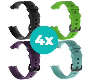 Strap-it Zwart - Paars - Aqua - Groen Charge 4 / 3 bundel - Maat S/M