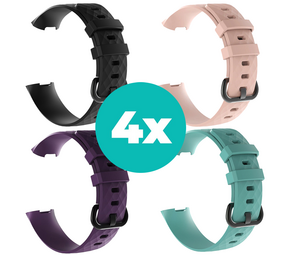 Strap-it Zwart - Paars - Aqua - Lichtroze Charge 4 / 3 bundel - Maat S/M