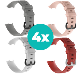 Strap-it Grijs - Wit - Rood - Lichtroze Charge 4 / 3 bundel - Maat M/L