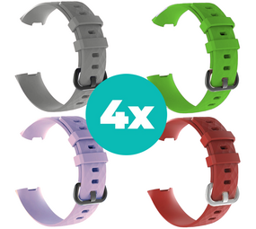 Strap-it Grijs - Lila - Rood - Groen Charge 4 / 3 bundel - Maat M/L