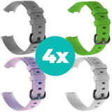 Strap-it Grijs - Lila - Wit - Groen Charge 4 / 3 bundel - Maat M/L