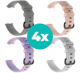 Strap-it Grijs - Lila - Wit - Lichtroze Charge 4 / 3 bundel - Maat M/L