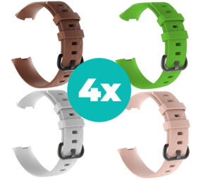 Strap-it Bruin - Wit - Lichtroze - Groen Charge 4 / 3 bundel - Maat M/L