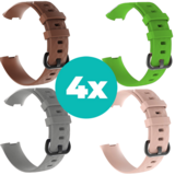 Strap-it Bruin - Grijs - Lichtroze - Groen Charge 4 / 3 bundel - Maat M/L