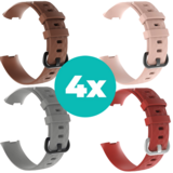 Strap-it Bruin - Grijs - Rood - Lichtroze Charge 4 / 3 bundel - Maat M/L