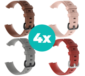 Strap-it Bruin - Grijs - Rood - Lichtroze Charge 4 / 3 bundel - Maat M/L