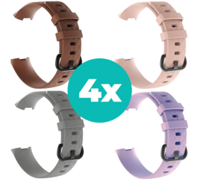 Strap-it Bruin - Grijs - Lila - Lichtroze Charge 4 / 3 bundel - Maat M/L