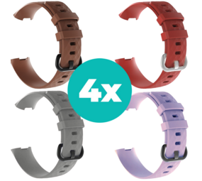 Strap-it Bruin - Grijs - Lila - Rood Charge 4 / 3 bundel - Maat M/L