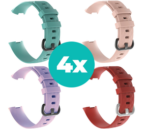 Strap-it Aqua - Lila - Rood - Lichtroze Charge 4 / 3 bundel - Maat M/L