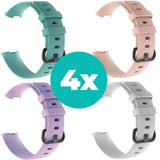 Strap-it Aqua - Lila - Wit - Lichtroze Charge 4 / 3 bundel - Maat M/L