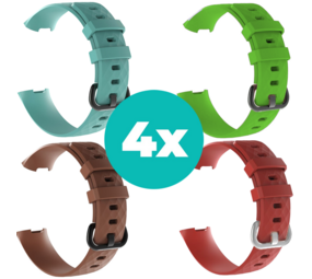 Strap-it Aqua - Bruin - Rood - Groen Charge 4 / 3 bundel - Maat M/L