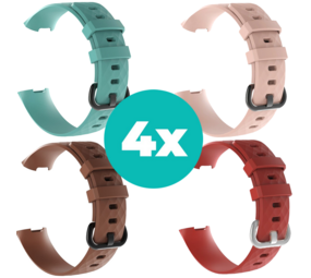 Strap-it Aqua - Bruin - Rood - Lichtroze Charge 4 / 3 bundel - Maat M/L