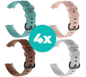 Strap-it Aqua - Bruin - Wit - Lichtroze Charge 4 / 3 bundel - Maat M/L