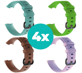 Strap-it Aqua - Bruin - Lila - Groen Charge 4 / 3 bundel - Maat M/L