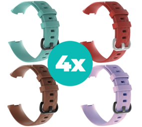 Strap-it Aqua - Bruin - Lila - Rood Charge 4 / 3 bundel - Maat M/L