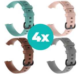 Strap-it Aqua - Bruin - Grijs - Lichtroze Charge 4 / 3 bundel - Maat M/L