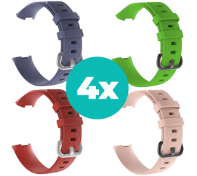 Strap-it Grijsblauw - Rood - Lichtroze - Groen Charge 4 / 3 bundel - Maat M/L