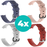 Strap-it Grijsblauw - Wit - Rood - Lichtroze Charge 4 / 3 bundel - Maat M/L