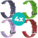 Strap-it Grijsblauw - Lila - Rood - Groen Charge 4 / 3 bundel - Maat M/L