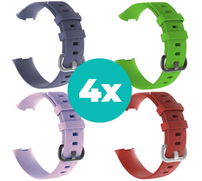 Strap-it Grijsblauw - Lila - Rood - Groen Charge 4 / 3 bundel - Maat M/L