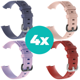 Strap-it Grijsblauw - Lila - Rood - Lichtroze Charge 4 / 3 bundel - Maat M/L