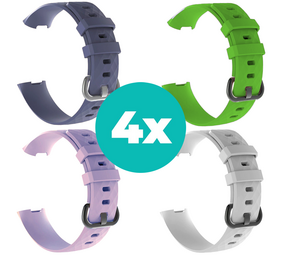 Strap-it Grijsblauw - Lila - Wit - Groen Charge 4 / 3 bundel - Maat M/L