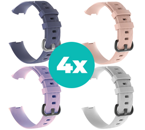 Strap-it Grijsblauw - Lila - Wit - Lichtroze Charge 4 / 3 bundel - Maat M/L