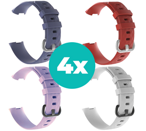 Strap-it Grijsblauw - Lila - Wit - Rood Charge 4 / 3 bundel - Maat M/L