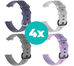 Strap-it Grijsblauw - Grijs - Lila - Wit Charge 4 / 3 bundel - Maat M/L