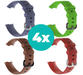 Strap-it Grijsblauw - Bruin - Rood - Groen Charge 4 / 3 bundel - Maat M/L