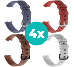 Strap-it Grijsblauw - Bruin - Wit - Rood Charge 4 / 3 bundel - Maat M/L