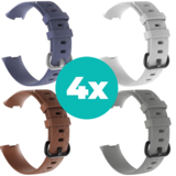 Strap-it Grijsblauw - Bruin - Grijs - Wit Charge 4 / 3 bundel - Maat M/L