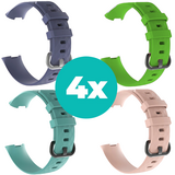 Strap-it Grijsblauw - Aqua - Lichtroze - Groen Charge 4 / 3 bundel - Maat M/L