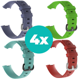 Strap-it Grijsblauw - Aqua - Rood - Groen Charge 4 / 3 bundel - Maat M/L