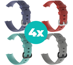 Strap-it Grijsblauw - Aqua - Grijs - Rood Charge 4 / 3 bundel - Maat M/L