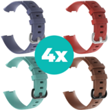Strap-it Grijsblauw - Aqua - Bruin - Rood Charge 4 / 3 bundel - Maat M/L