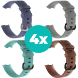 Strap-it Grijsblauw - Aqua - Bruin - Grijs Charge 4 / 3 bundel - Maat M/L