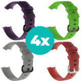 Strap-it Paars - Grijs - Rood - Groen Charge 4 / 3 bundel - Maat M/L